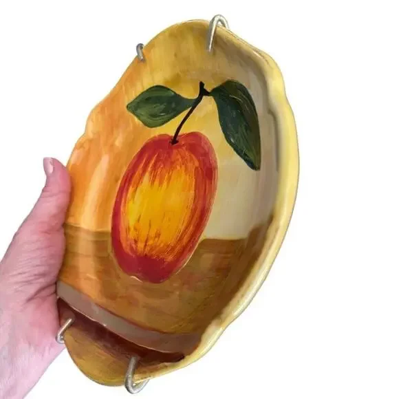 Vietri Made in Italy 7.75” Apple Decor Display Dish - Picture 6 of 8